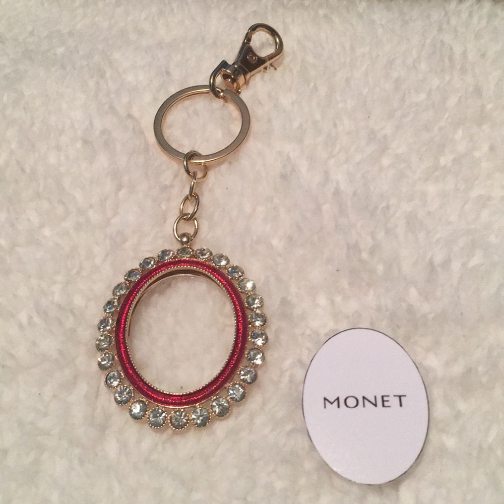 Monet Rhinestone Picture Frame Keychain - Picture 3 of 4